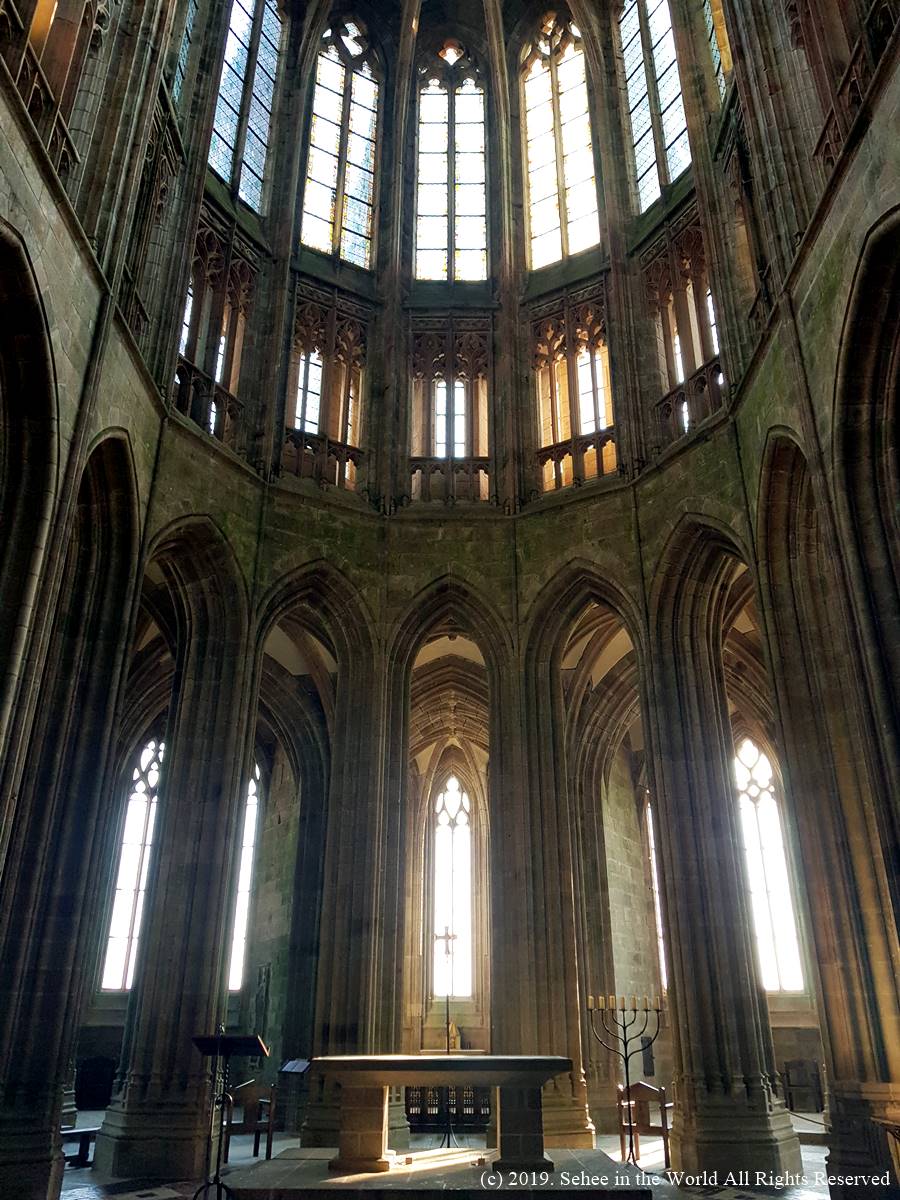 Inside the Mont Saint Michel Abbey when it's quiet in the morning - Sehee in the World blog