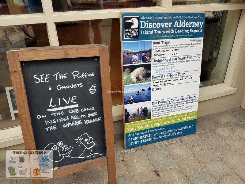 Alderney Wildlife Trust's signboards outside the store (Alderney Trip) - Sehee in the World