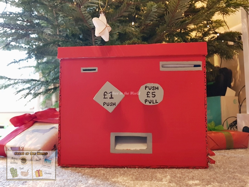 Creative DIY gift ideas - handmade lottery vending machine with £1 & £5 options-Sehee in the World