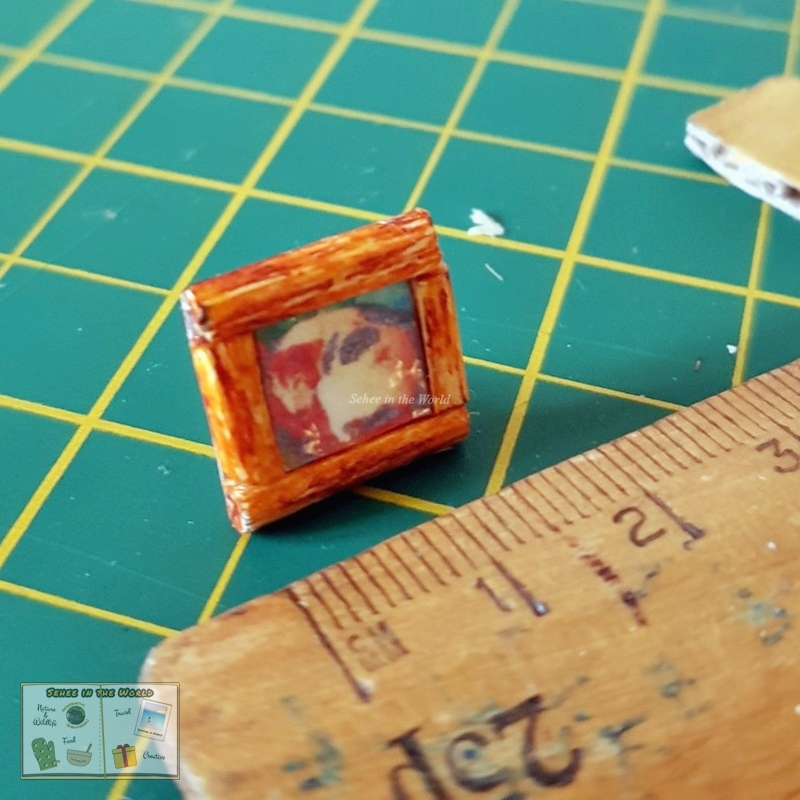 Creative DIY gift ideas - handmade miniature items for doll's house: a photo frame with a personal photo to display on doll's house table/desk-Sehee in the World
