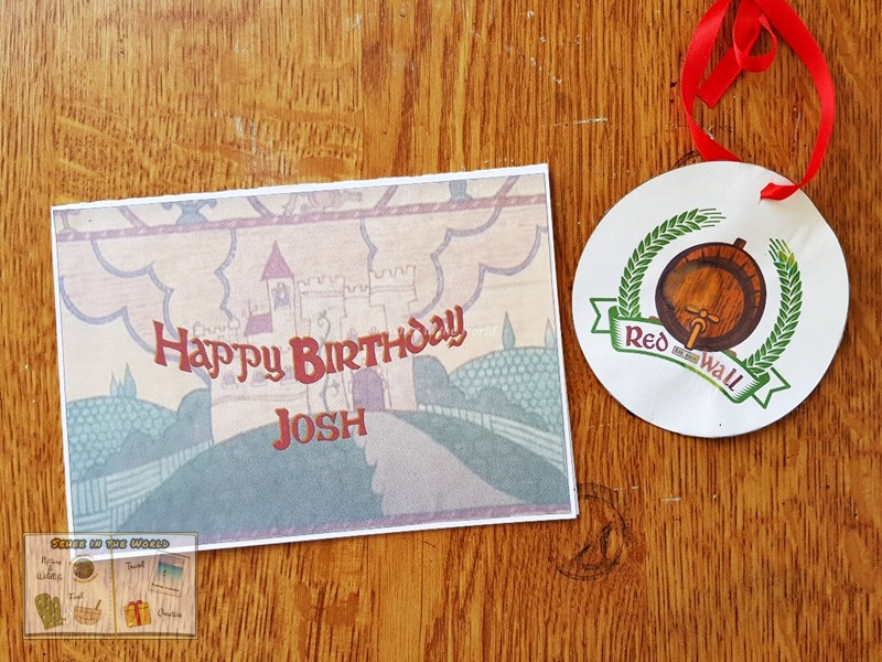 Animated TV series Redwall-themed birthday card and my homemade strawberry cordial's label, both of which I designed using Illustrator - Sehee in the World